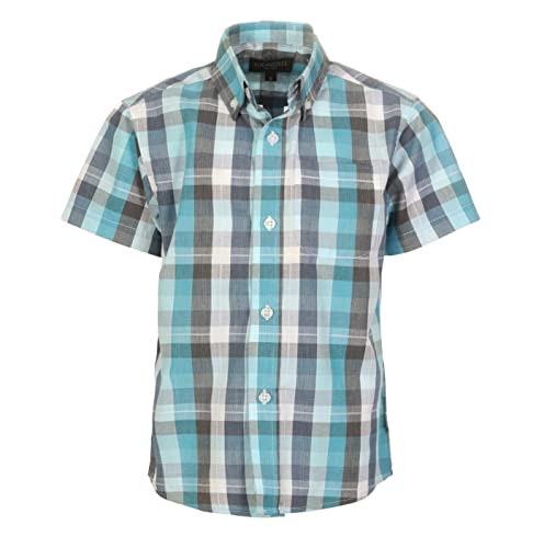 Image of Gioberti Boys Casual Plaid Checked Short Sleeve Button Down Shirt