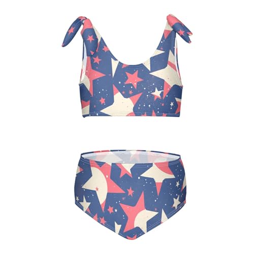 KLL 4th July American Independence Day Girls' 2 Piece Bikini Set Beach Bathing Suit Swimming Suits Cute Shoulder Strap