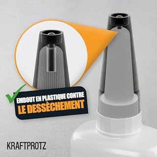 Colle forte extra fluide 50 g – colle super glue pour réparations précises & fissures capillaires – résistante à l’eau & à la chaleur – plastique, métal, bois, verre – KRAFTPROTZ