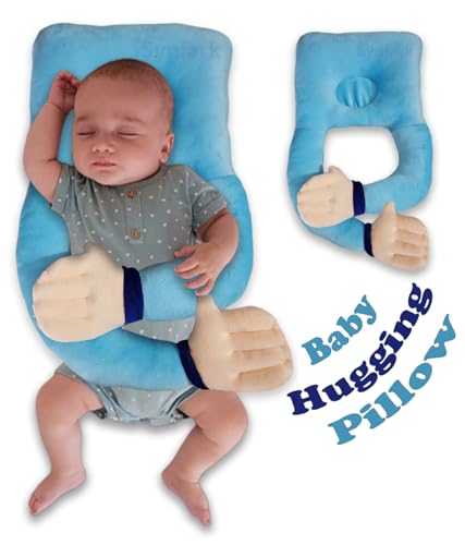 Image of Baby Hugging Pillow with Supersoft Fabric | 0-18 Months Newborn Pillow /Takiya /Cushion | Neck & Head Support for Babies (Sky Blue)