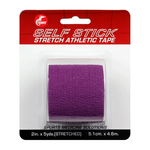 Image of Cramer Eco-Flex Self-Stick Stretch Tape, Purple, 2 inch x 5 yd, Cohesive Athletic Bandage Wrap, Athletic Trainer Flexible Sports Tape, Easy Tear Vet Wrap for Pets, Self Adhesive Bandage Roll, 5 Yards