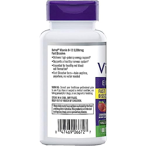 Natrol Fast Dissolving Vitamin B12 - 5000 Mcg - 100 Tabs #TOP5