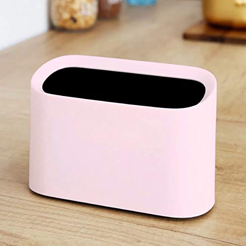 AYADA Tiny Trash Can, Desk Trash Can Mini Trash Can Mini Trash Bin Mini Waste Basket 1.5 L Trash Can Desktop Trash Can Countertop Trash Bin Makeup Tabletop Trash Can Little Cute Plastic (Pink)