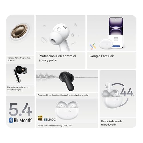 Image of OPPO Enco Air4 Pro Black, Noise Cancellation, 44 Hours Playtime, Triple Microphone System, Water and Dust Resistance, 1 Year Warranty