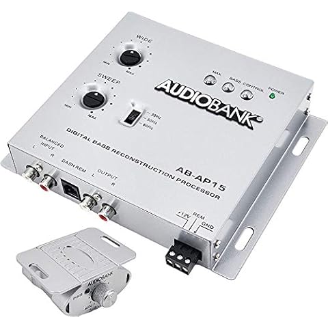 Audiobank 1/2 Din Car Audio Digital Bass Processor, Sound Restoration & Crossover for Car Subwoofer with Bass Knob/Input Level: 15V RMS & Output Level: 13.5V Peak Cover