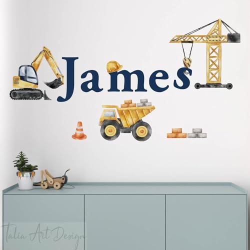 Vinilo decorativo camión excavadora para pared 50x38 cm miniatura 3
