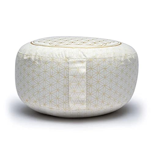 Coussin de méditation zafu Fleur de Vie en coton bio lavable - 3