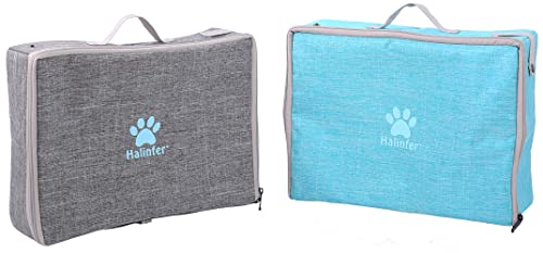 Caixa de areia portátil para viagem para gatos com tampa, caixa de areia dobrável para carro e gato