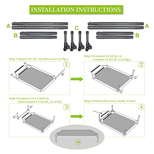 Bestio Elevated Dog Bed 32X25X7Inch,Indoor&Outdoor Raised Cooling Dog Bed For Small And Medium Dogs/Cats,Portable Pet Cot Bed For Camping/Travelling,Pet Hammock Bed With Non-Slip Rubber Feet #TOP2