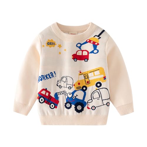 Boys Girls Cute Cartoo𝐧 Knit Sweater Toddler Kids Long Sleeve Crew Neck Knitted Pullover Thermal Knitwear