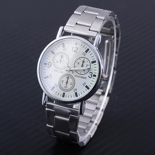 Alinker Mens Stainless Steel Analog Watch,Stylish Simple Quartz Classic Work Business Casual Watch for Men