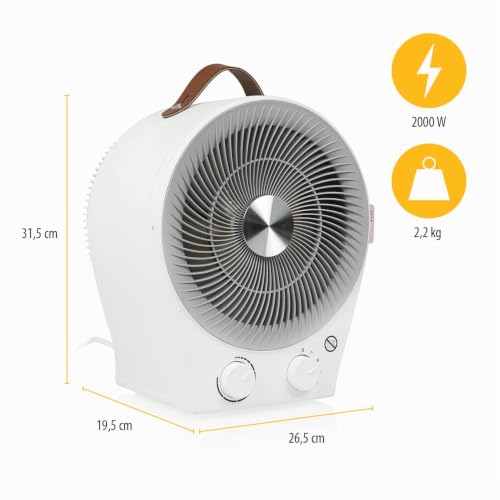 Miniatura 3 de Tristar Ka-5140 Calefactor Y Ventilador 2 En 1 De Aire Frío Y Caliente, 2000 W, 4 Modos De Funcionamiento, 75 De Oscilación, Protección Contra El Sobrecalentamiento, Asa Incluida