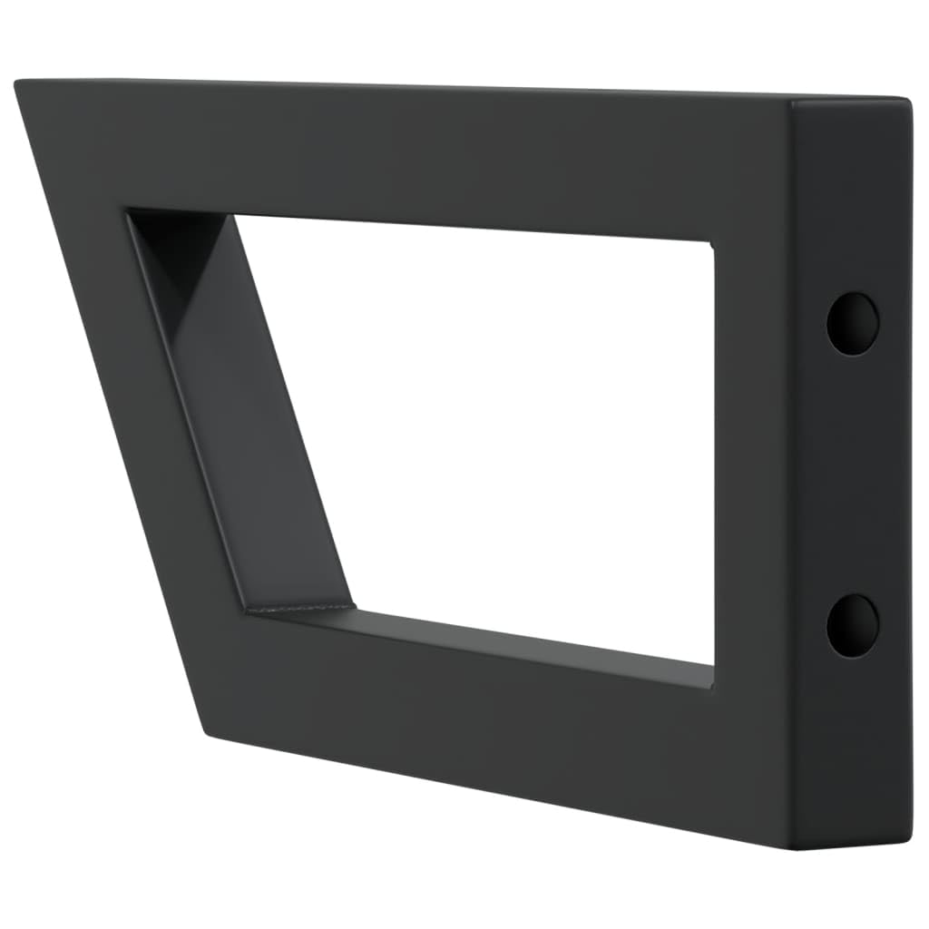 Soportes de Estante para Lavabo 2 Unidades Trapecio Acero Negro, Soportes de Pared para Baño y Cocina, Estantes Flotantes de Almacenamiento y Exhibición, Diseño Práctico