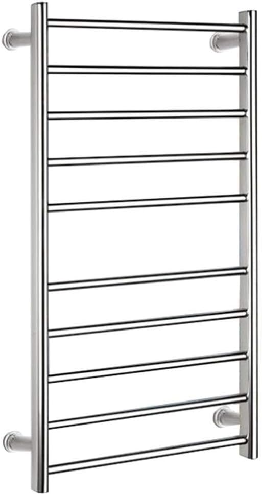 Electric Heating Towel Rack, 304 Stainless Steel Wall-Mounted Plug-in Drying Rapid Style Warmer, Hand-Mirror Polished,