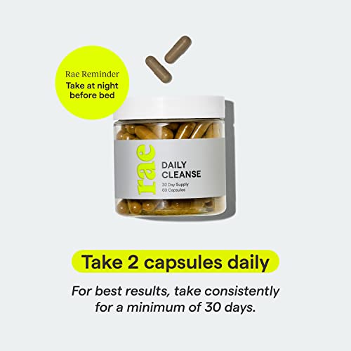 Rae Wellness Daily Cleanse - Support The Detox Process, Healthy Skin & Digestive Health with Aloe Vera, Vitamin C, Psyllium Husk & a Turmeric Supplement - Vegan, Non-GMO, 60 Capsules (30 Day Supply) - Image 6