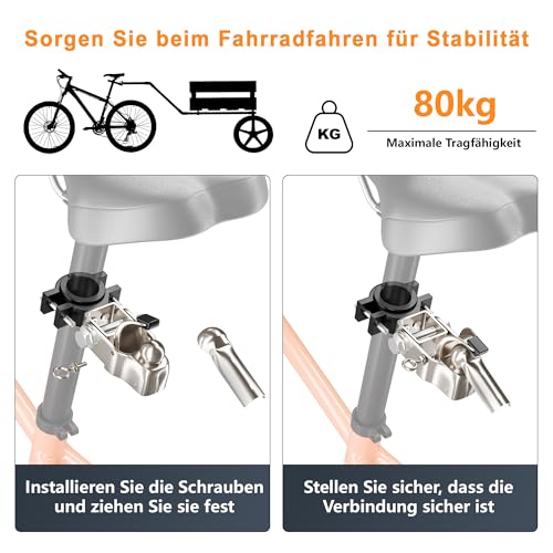 NICEDACK Anhängerkupplung für Fahrrad, Kupplung Lastenanhänger, Verzinkter Stahl Fahrradanhänger Kupplung Kompatibel mit Allen gängigen Fahrradsattelstützen, Fahrrad Anhängerkupplung