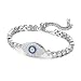 KIVN Fashion Jewelry Adjustable Bolo Evil eye Pave CZ Cubic Zirconia Bridal Wedding Bracelets for Women(Sapphire)