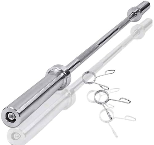 BKNROIHB Barbell Bar for 2" Olympic Plates, 4Ft Solid Chrome Weight Bar with Knurled Handles and Rotating Sleeves
