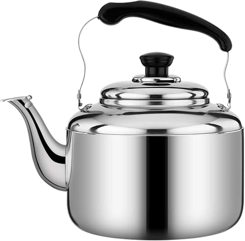 Hervidor Silbante Hervidor De Leña Hervidor De Acero para Estufa De Té De Acero 3/4/5l Hervidor De Agua para Casa para Todas Las Estufas, 5L