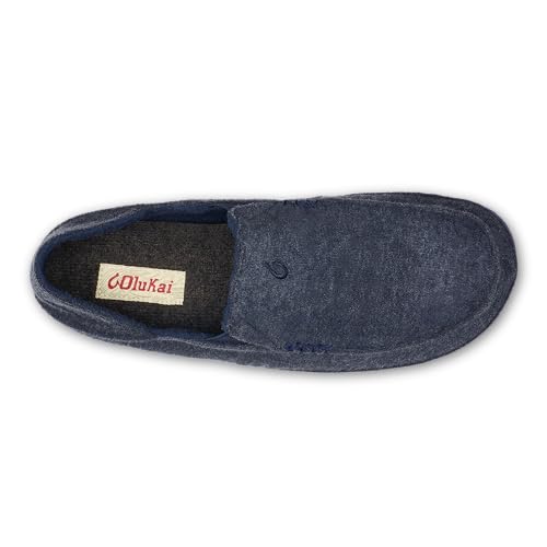 OLUKAI Moloa Hulu Men's Wool-Blend Slippers, Soft & Heathered Knit Slip On Shoes, Suede Leather Foxing, Drop-In Heel Design2