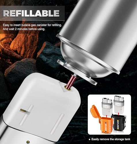 Pack de 2 encendedores de llama antiflama y resistente al viento miniatura 4