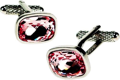 Swarovski Cufflinks with Pink Color Crystal
