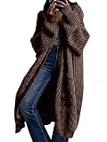AUGCONE Women's Oversized Cardigans Sweater Long Coat Knit Fall Winter Cozy Outfits with Pockets 2026(Coffee, M)