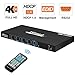 Produktbild TESmart 4x4 HDMI Matrix Switch 4K@30Hz UHD | 4 in 4 Out HDMI Matrix Switcher HDCP 1.4 Unterstützt IR-Fernbedienung, RS-232&LAN-Steuerung, Ausschaltspeicherfunktion mit 2 Rack Mount Ears-Mattschwarz