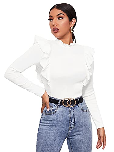 Hauts pour femmes KULIA blanc grande taille chic