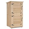 Mcombo 30 deep wood sheds outdoor storage outside garden tool cabinet shed with removable shelf outdoor storage cabinet shed waterproof for patio 0786 natural  urban country home decor
