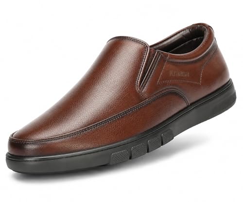 Image of Kraasa Brass Formal Shoes for Men | Vegan Leather Slip-On Office Shoes