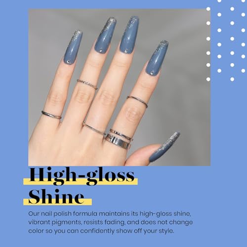 Image of Beetles Blue Gel Nail Polish 15ML Soak Off UV Gel for Fall Nail Art DIY