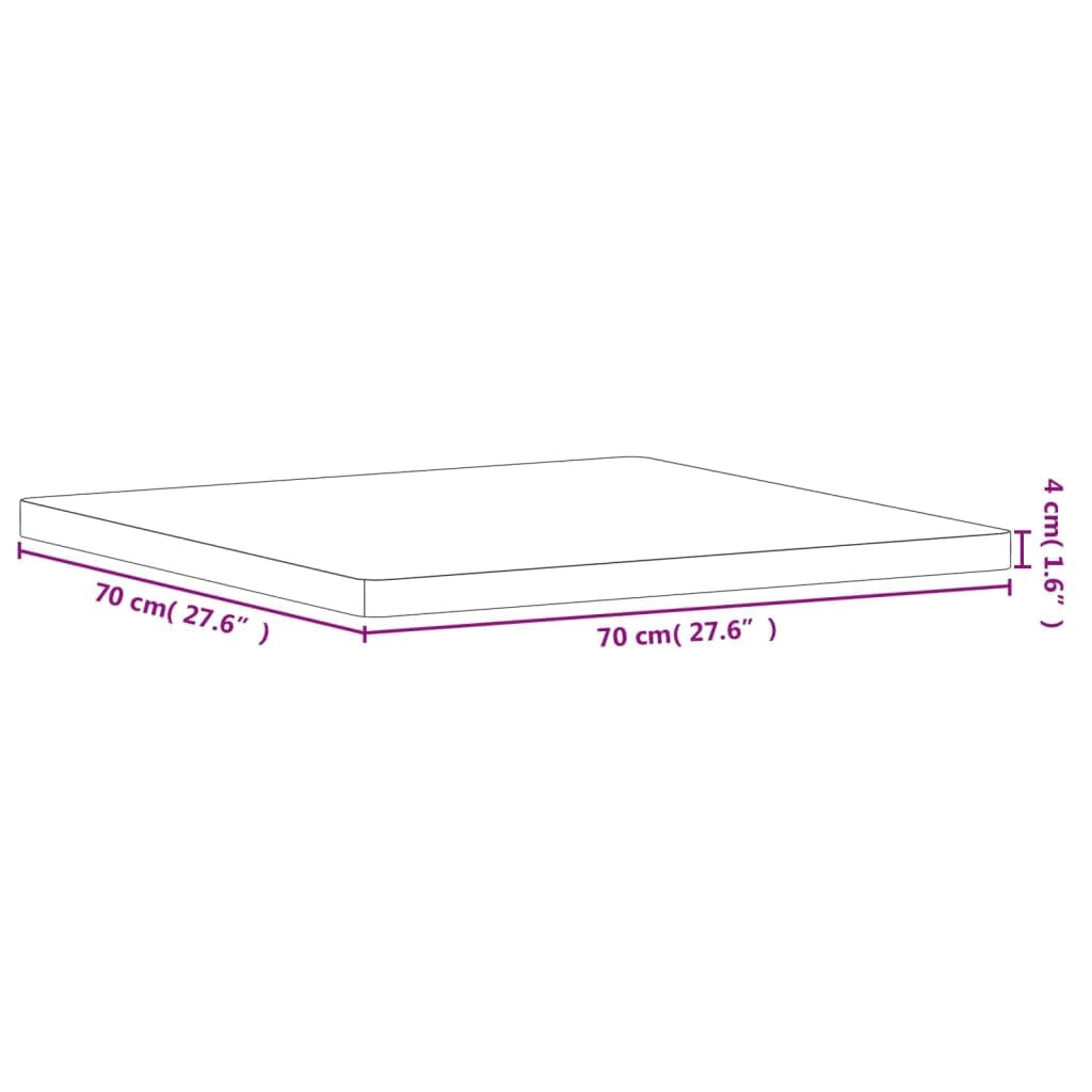 Piano in legno massello di faggio 70 x 70 x 4 cm, quadrato, piano di ricambio per tavolo da pranzo, piano di lavoro, costruzione di mobili, versatile, per ufficio, cucina, soggiorno, stabile e
