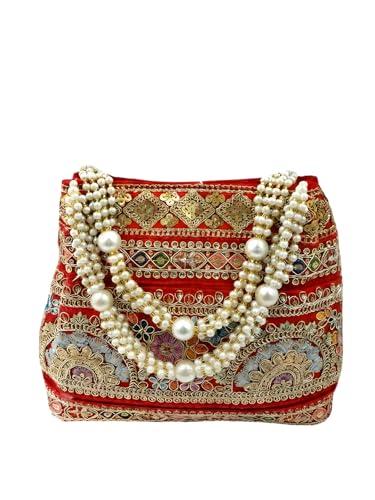 Image of Adiva Potli Handbags For Women | Potli Bags For Ladies For Wedding | Potli Bags For Women | Wedding Bags For Woman | Batwa Potlis Hand Bag | Designer Potli Bag For Ladies For Marriage