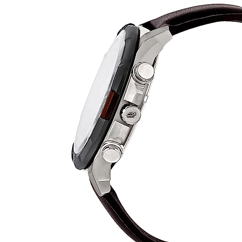 Image of Casio EDifice EFR-539L-5AVUDF Brown Analog Dial Brown Leather Band Men's Watch Chronograph 100M Water Resistant EX194