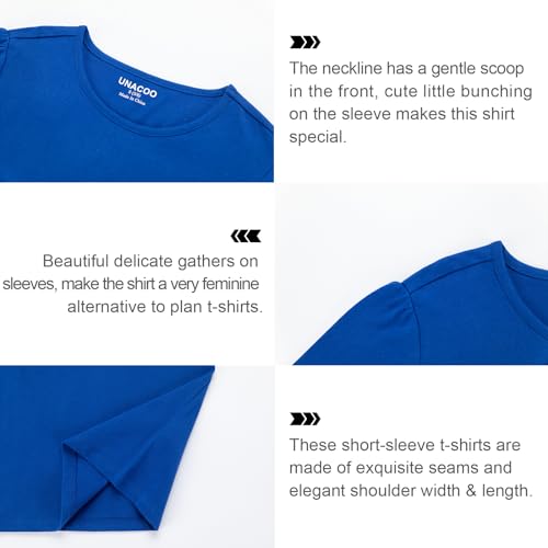 UNACOO Toddler Girls' Round Neck Basic T-Shirt Classic Short Sleeve Jersey Tee Packs3