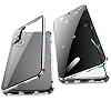 Jonwelsy Anti Peeping Case for Samsung Galaxy S22, 360 Degree Protection 4 Anti-Drop Corners Front Privacy Glass Cover Anti SPY Peep Screen Magnetic Adsorption Metal Bumper for Samsung S22 (Silver)