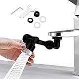 Swetup 1080°Schwenkbarer Wasserhahn Strahlregler, Wasserhahn Verlängerung Aufsatz, Wasserhahn Luftsprudler Schwenkbar, Wasserhahn Aufsatz Spritzfilter mit 2 Sprühfunktion für Wasserhähne Küche/Bad