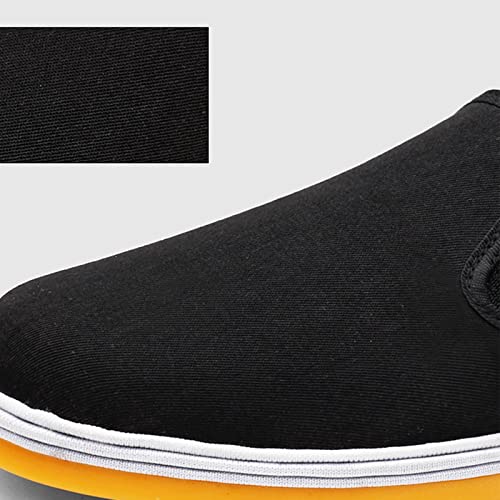 Black Cloth Old Beijing Cloth Shoes, Men's Chinese Traditional Non Slip Breathable Slip-On Martial Arts Shoes, Comfortable Traditional Canvas Rubber Sole, for Martial Art, Tai Chi3