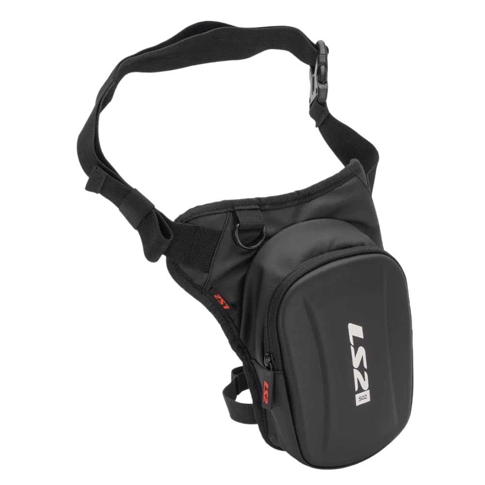 LS2 SHIELD 2.5 Borsa da Gamba, Marsupio Tattico Nero per Moto, Borsa Drop Leg con Scomparti Multipli (BLACK)