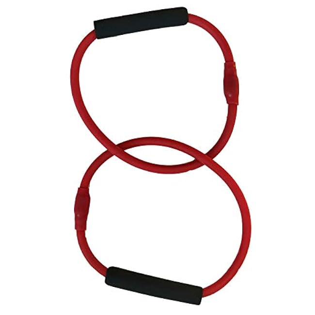 Barre Red Double Tube Exercise Tubing Equipment for Pure Barre Workout & Pair of Womens Barre Socks: Life By Lexie