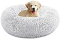YOJOGEE Calming Donut Dog Bed for Medium Small Dogs Cats, Fluffy Anti Anxiety Dog Beds Washable Puppy Bed Non-Slip Plush Cuddler Warming Round Faux Fur Pet Bed