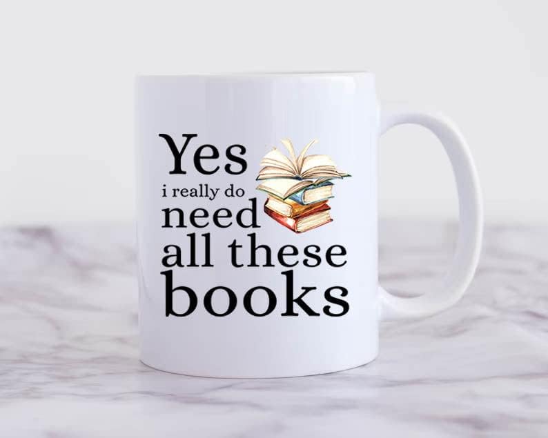 Miniatura 3 de Taza de regalo para amantes de los libros, regalos de libro, taza de bibliotecario, taza de ratón de biblioteca, Yes I Really Do Need All These