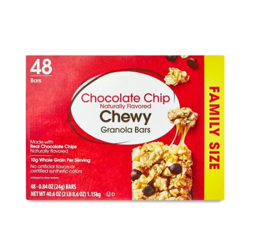 Chocolate Chip Chewy Granola Bars, Family Size, 0.84 oz Paper Box, 48 Count