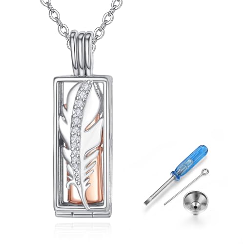 Customized Urn Necklaces for Ashes for Men Women 925 Sterling Silver Cross Necklace for Human Pets Ashes Cremation Memorial Jewelry for Keepsake