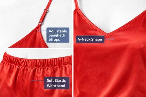 Image of Women's Satin Soft Top and Shorts Set Nightsuit for Womens