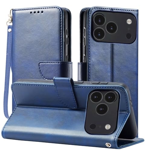 Étui iPhone 17e bleu pour trajets quotidiens clapet magnétique