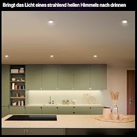 Philips Hue Slim Downlight, Einbaustrahler mit LED-Leuchte, 1.000 lm, 90 mm, Schlankes Design, Vollspektrum-Tagesl. 1.000–20.000 K, Stufenlos Dimmbar, Präzise Farbe, Smart Lighting, Weiß, 3er-Pack – Ansicht 5