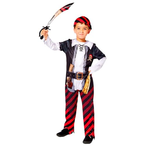 Amscan 9910095 Déguisement de pirate durable pour enfant de 3 à 4 ans