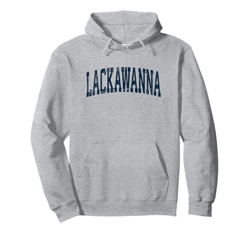 Lackawanna New York NY Vintage Athletic Sports Navy Diseño Sudadera con Capucha